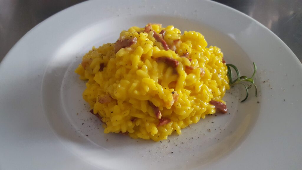 risotto speck e zafferano